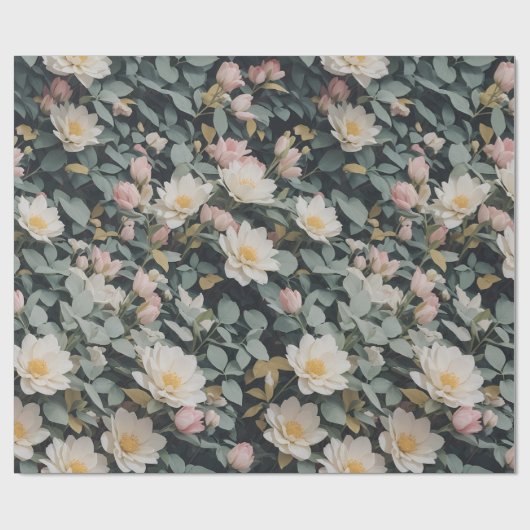 花柄13 |折り返し紙 ラッピングペーパー (フラット)