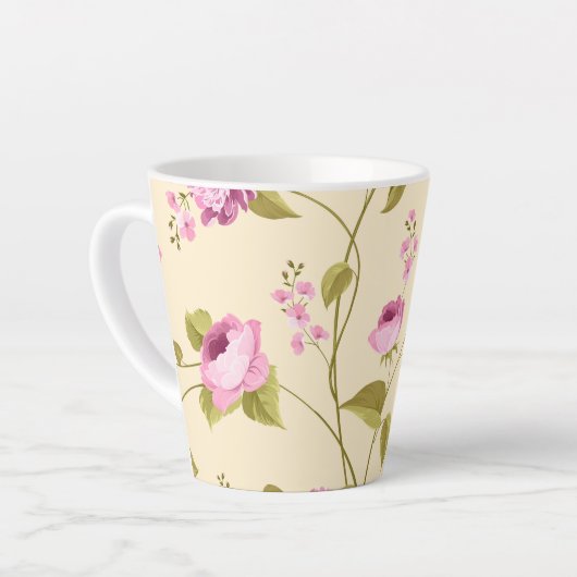 花柄16 カフェラテマグ (左アングル)