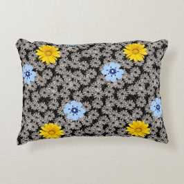 花柄19.b.黒BG アクセントクッション