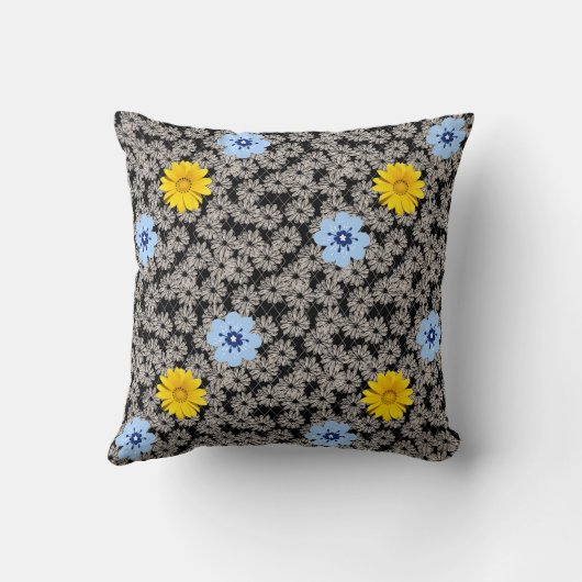 花柄19.b.黒BG クッション (裏面)