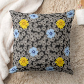 花柄19.b.黒BG クッション (ブランケット)