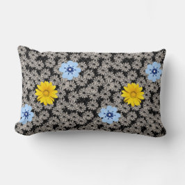 花柄19.b.黒BG ランバークッション