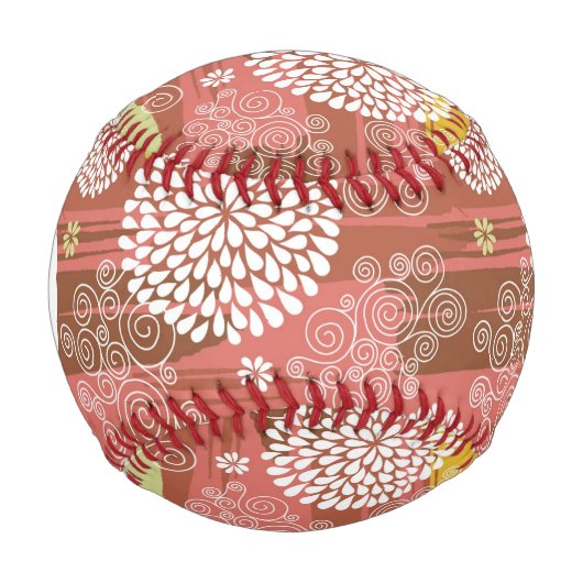 花柄2 野球ボール (正面)