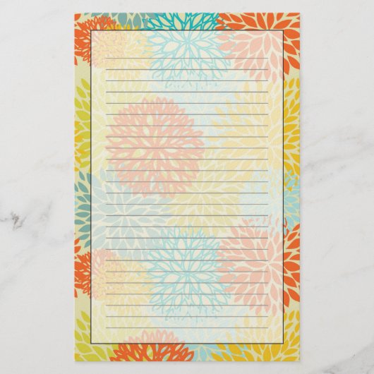 花柄3 便箋 (正面)