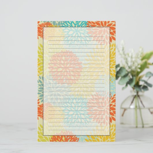 花柄3 便箋 (スタンド正面)