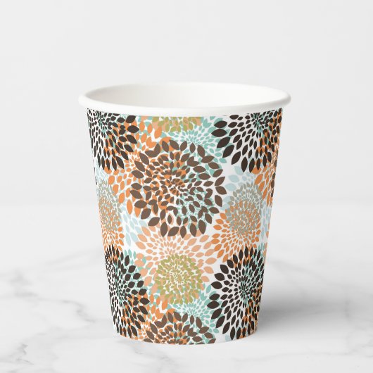 花柄3 紙コップ (正面)