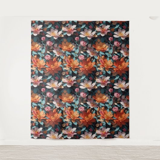 花柄5タペストリー タペストリー (正面)