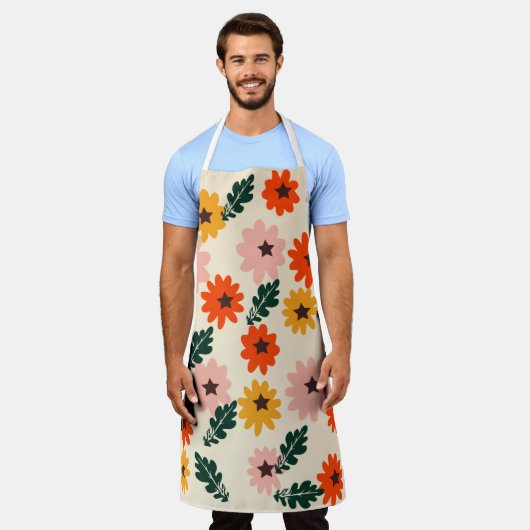 花柄 エプロン (着用した状態)