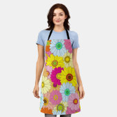 花柄 エプロン (着用した状態)