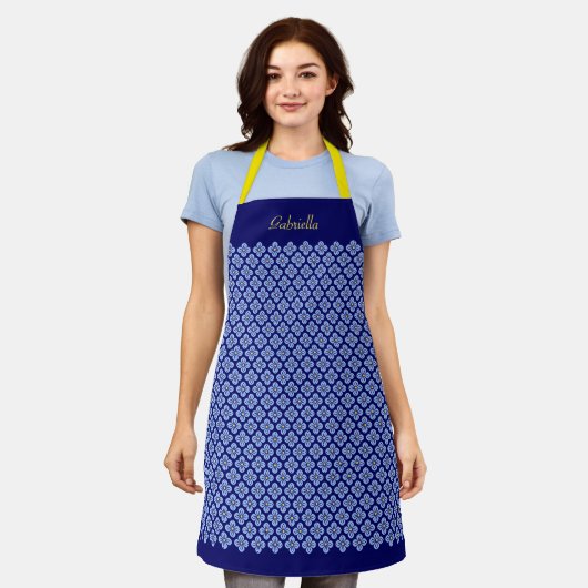 花柄 エプロン (着用した状態)