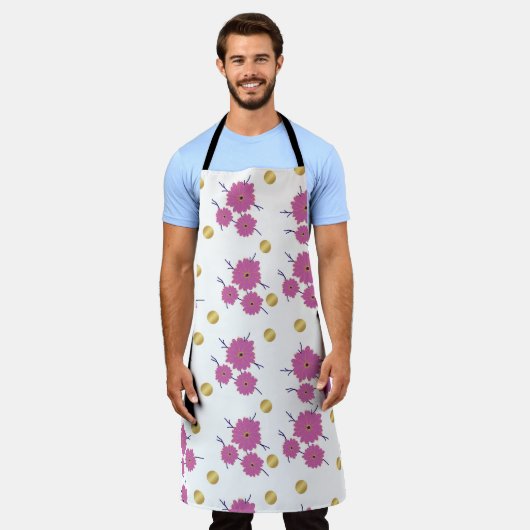 花柄 エプロン (着用した状態)