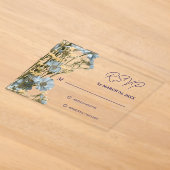 花柄 エレガント クラシカル ウェディング RSVP アクリル招待状 (レイダウン)