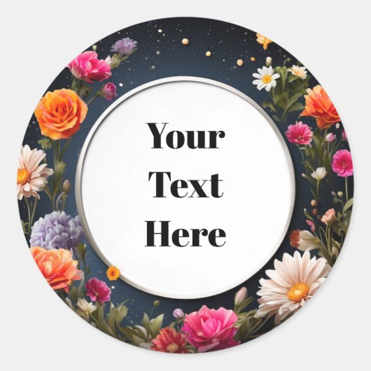 花柄 カスタマイズ可能 ステッカー パーティー/ウェディング (正面)