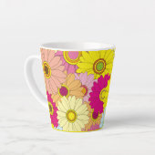 花柄 カフェラテマグ (左アングル)