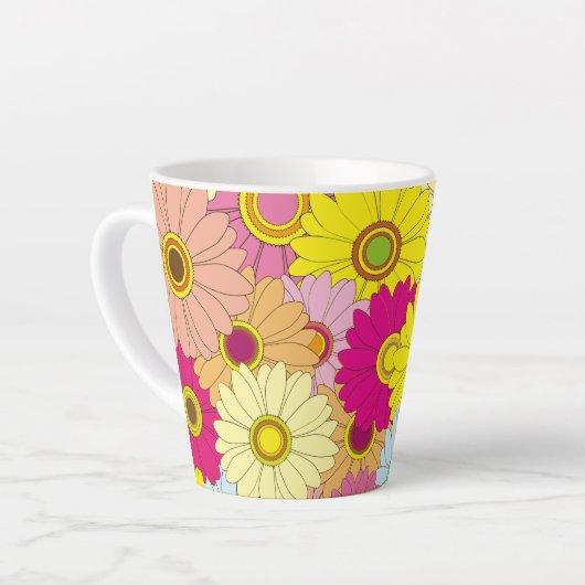 花柄 カフェラテマグ (左アングル)