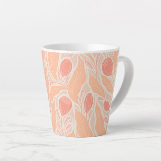 花柄 カフェラテマグ (右アングル)