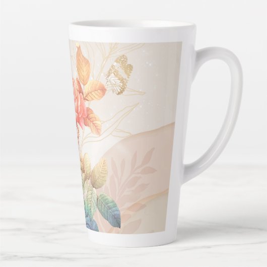 花柄 カフェラテマグ (右)