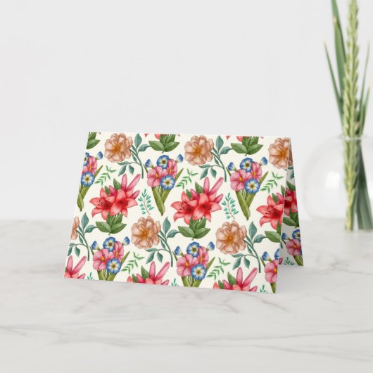 花柄 カード (正面)