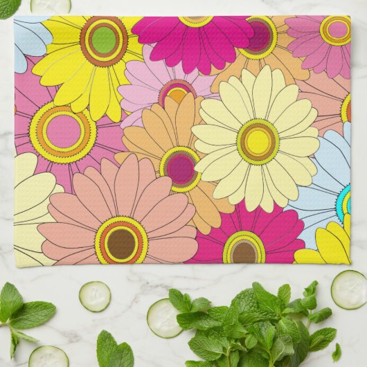 花柄 キッチンタオル (折り畳み)