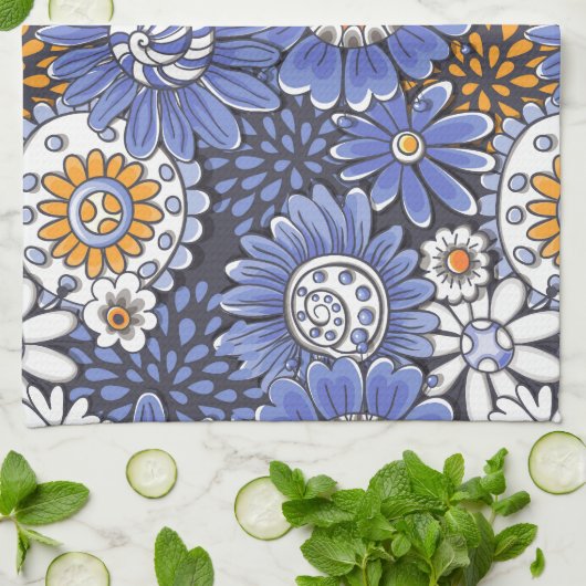 花柄 キッチンタオル (折り畳み)