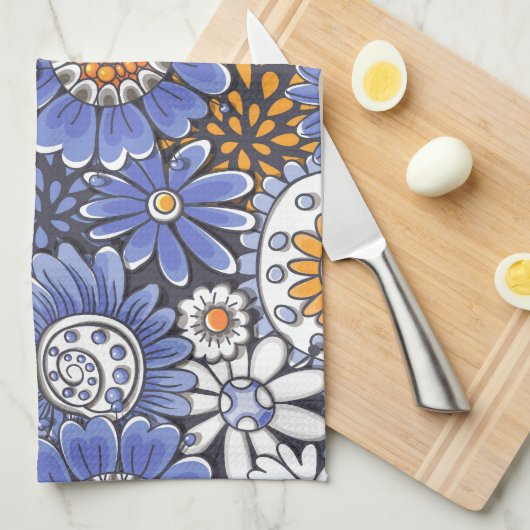 花柄 キッチンタオル (四つ折り)