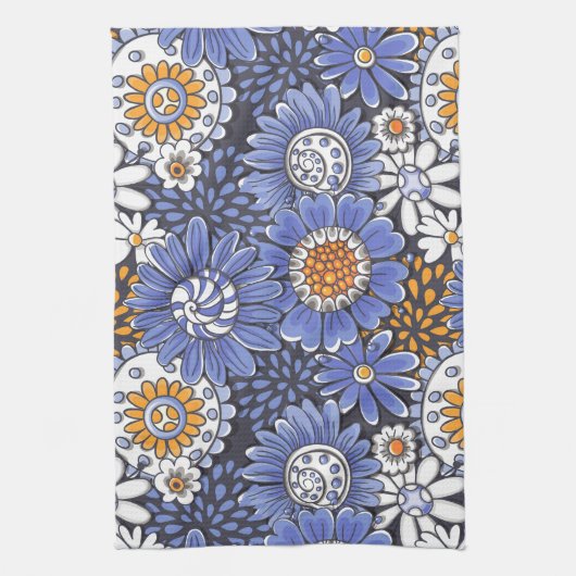 花柄 キッチンタオル (縦)