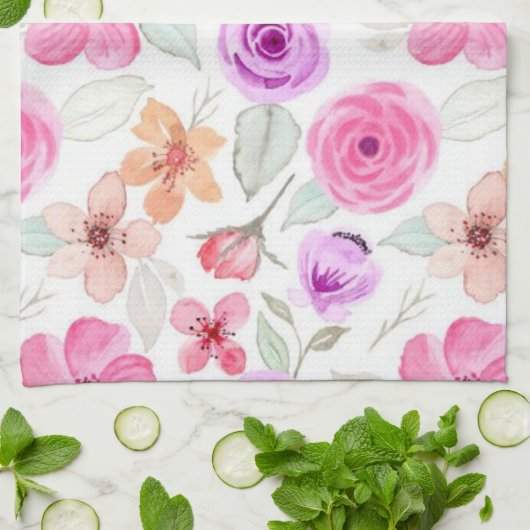 花柄 キッチンタオル (折り畳み)