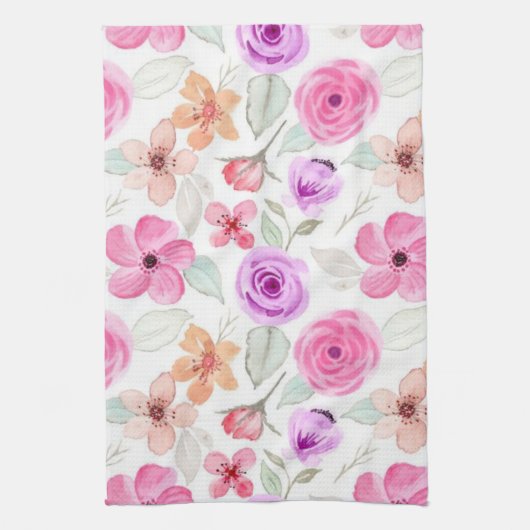 花柄 キッチンタオル (縦)