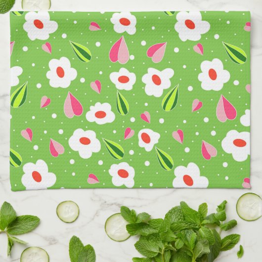 花柄 キッチンタオル (折り畳み)