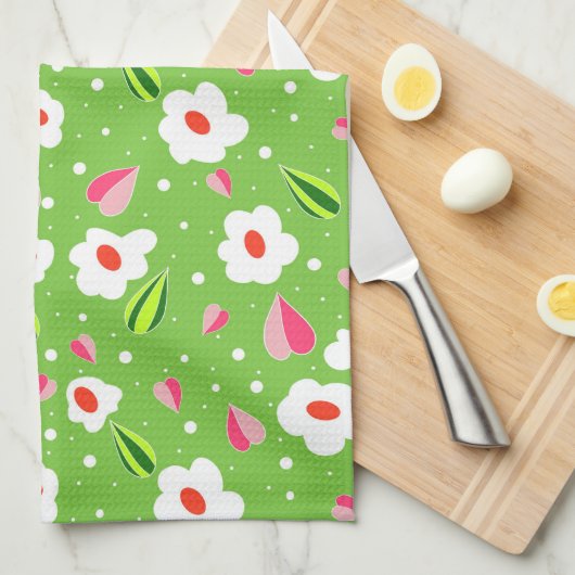 花柄 キッチンタオル (四つ折り)