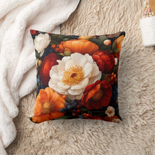 花柄 クッション (ブランケット)