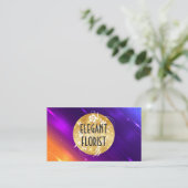 花柄 | グラデーシカラフルョン背景 名刺 (スタンド正面)