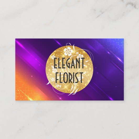 花柄 | グラデーシカラフルョン背景 名刺 (正面)
