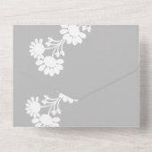 花柄 グレー ホワイト ウェディング オールインワン招待状 (裏面)