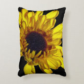 花柄 ゴールド イエロー ブラック アブストラクト アーティスティック デコレーション アクセントクッション (正面(垂直))