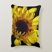 花柄 ゴールド イエロー ブラック アブストラクト アーティスティック デコ アクセントクッション (裏面(縦))