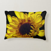 花柄 ゴールド イエロー ブラック アブストラクト アーティスティック デコ アクセントクッション (裏面)