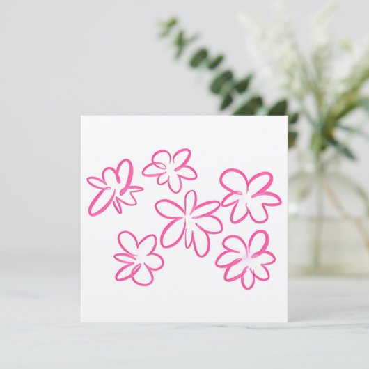 花柄 サンキューカード (スタンド正面)