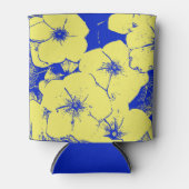 花柄 サンシャイン イエロー ブルー 缶クーラー (正面)