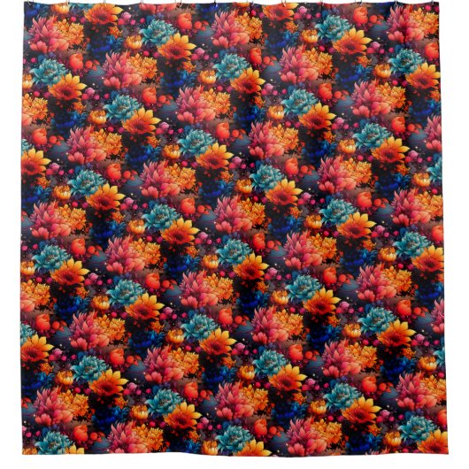 花柄 シャワーカーテン (正面)