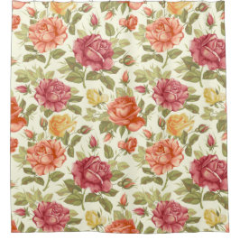 花柄 シャワーカーテン