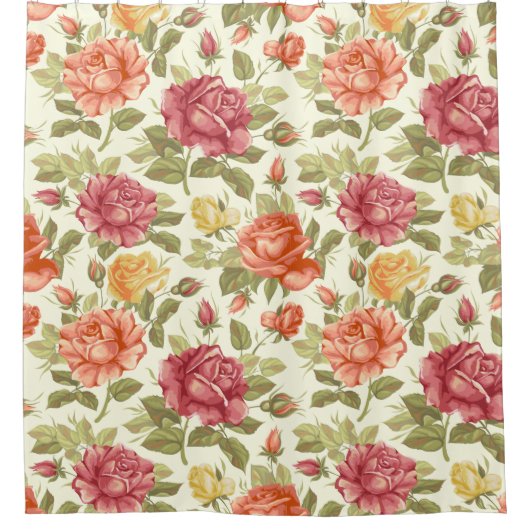 花柄 シャワーカーテン (正面)