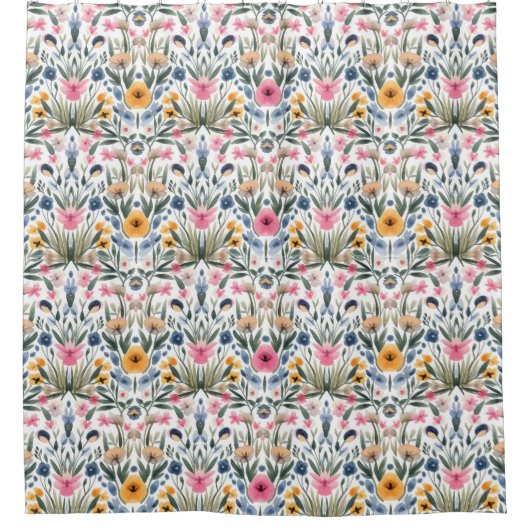 花柄 シャワーカーテン (正面)