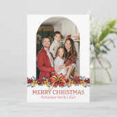 花柄 シンプル エレガント ファミリー クリスマス フォト (スタンド正面)