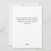 花柄 シンプル エレガント ファミリー クリスマス フォト (裏面)