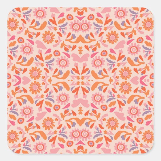 花柄 スクエアシール (正面)