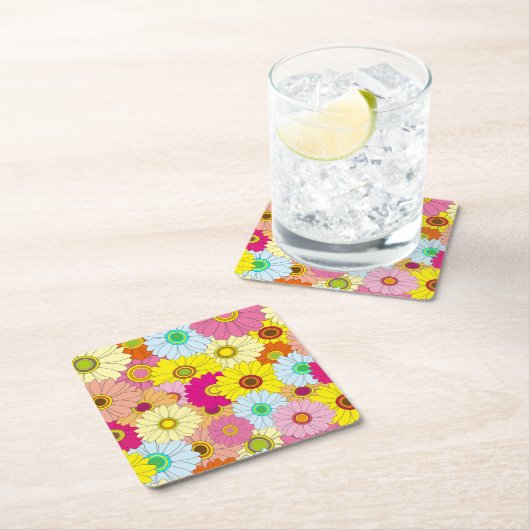 花柄 スクエアペーパーコースター (インサイチュ)