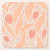 花柄 スクエアペーパーコースター (正面)