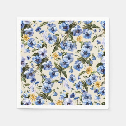 花柄 スタンダードカクテルナプキン (正面)