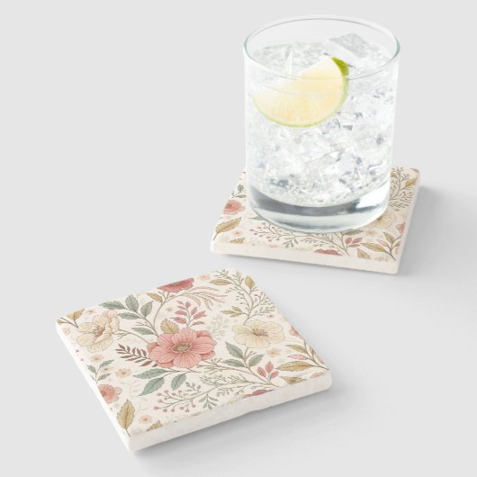 花柄 ストーンコースター (横)